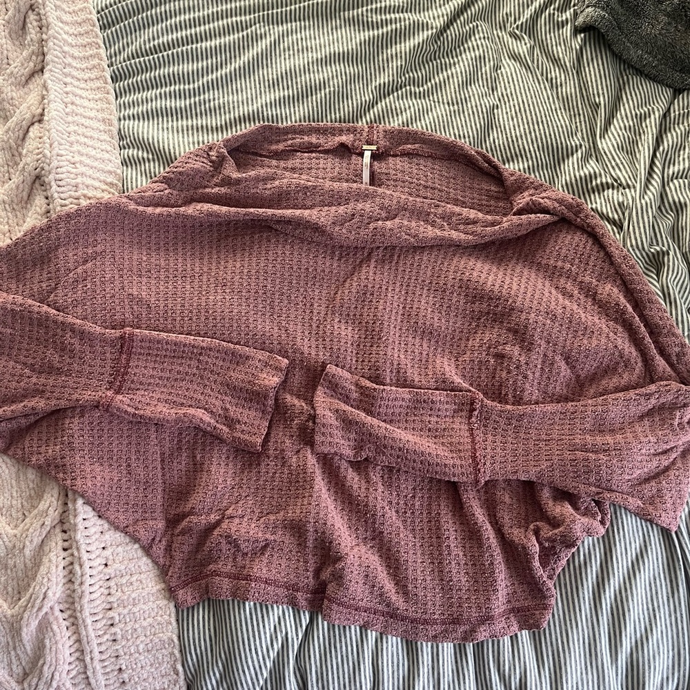 Free people waffle knit long sleeve